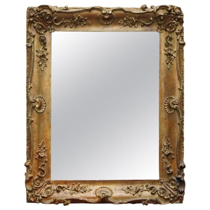 french giltwood wall mirror with ornately carved frame 1880 1900 1