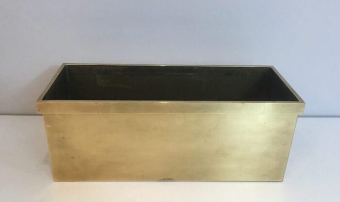 french neoclassical style rectangular brass planter 1970s 1