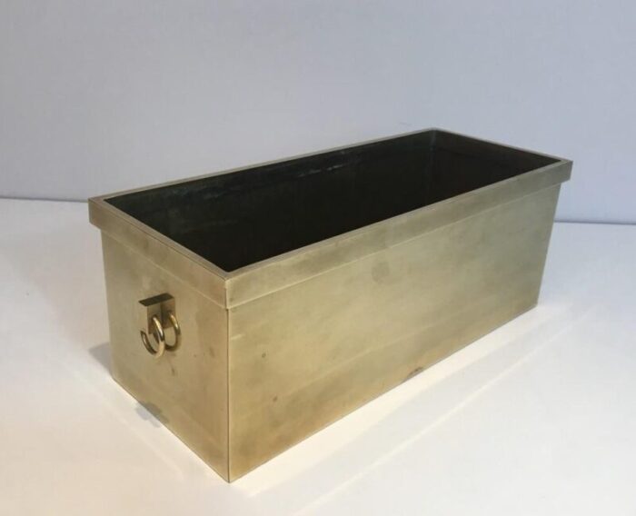 french neoclassical style rectangular brass planter 1970s 2