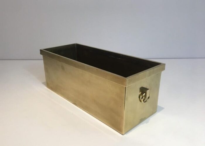 french neoclassical style rectangular brass planter 1970s 3