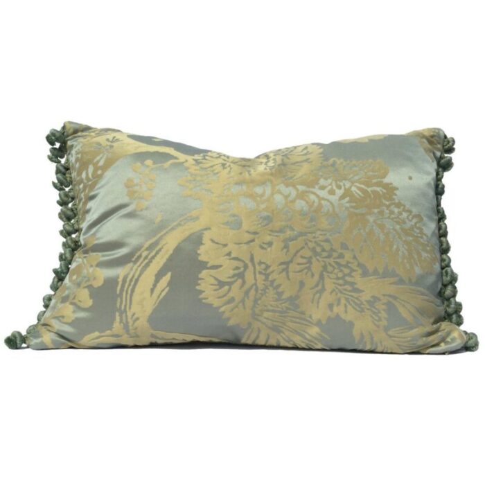 french silk damask celadon pillow by katrin herden for sohil design 1