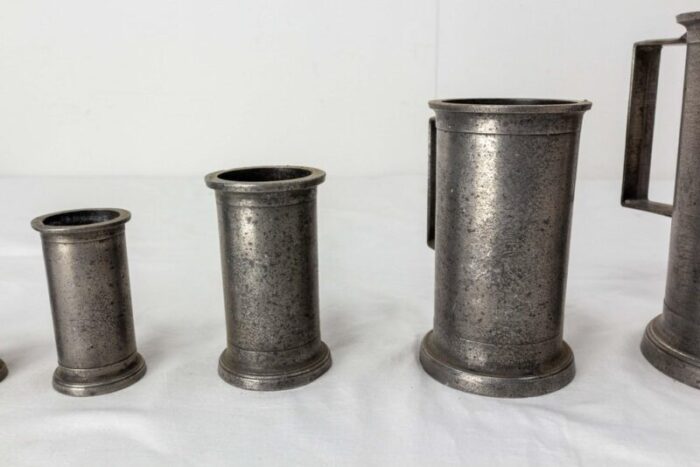 french trade equipment measuring tins 19th century set of 7 4