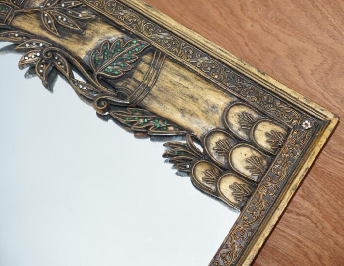 full length birds of paradise mirror with floral details 14