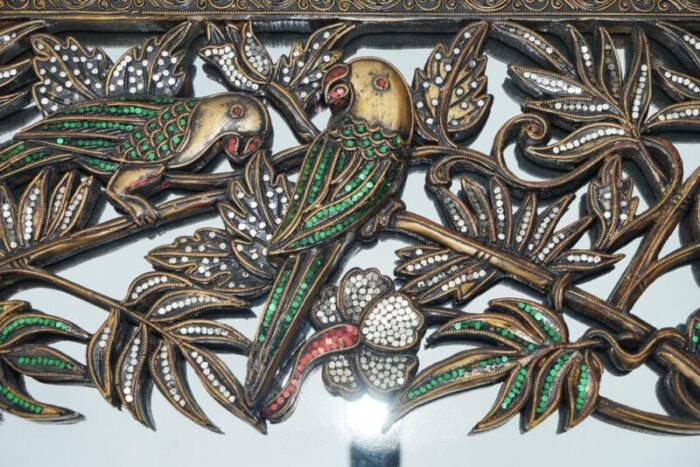 full length birds of paradise mirror with floral details 9