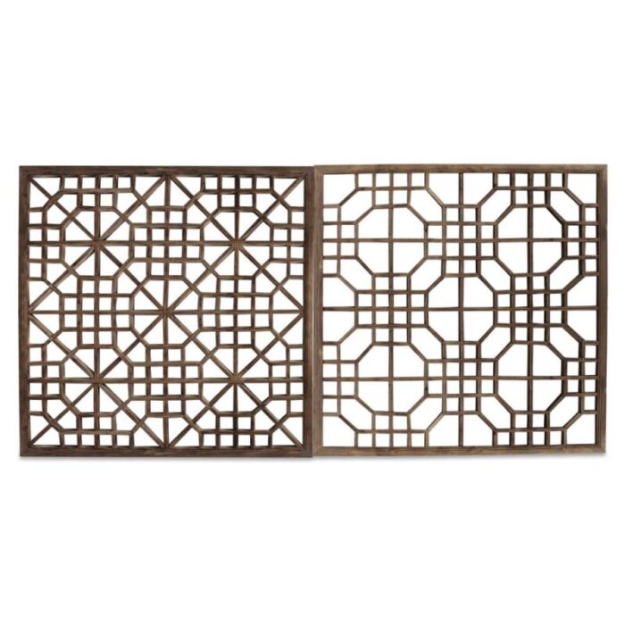 geometric wooden wall panels set of 2 1