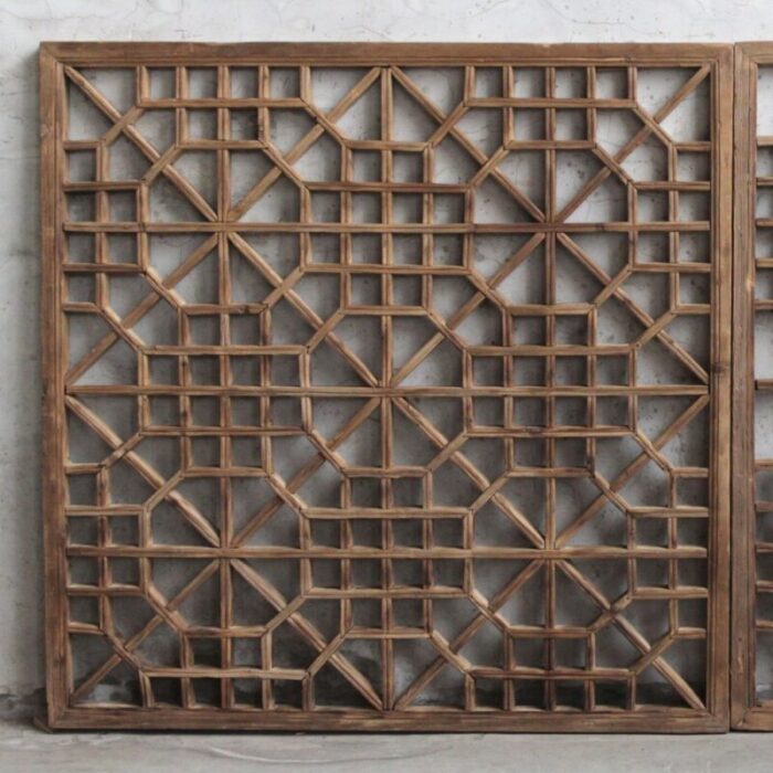 geometric wooden wall panels set of 2 3