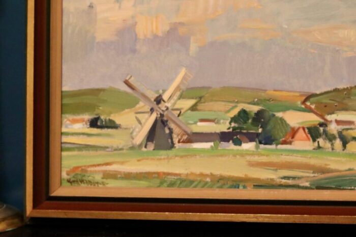 gerhard wihlborg landscape with windmill 1941 oil on cardboard framed 9551