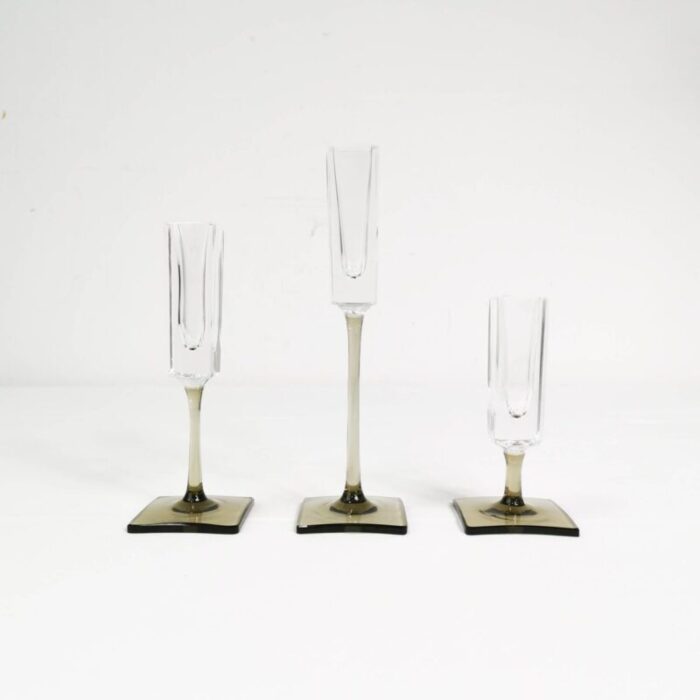 german crystal candlestick by g jensen for rosenthal 1970s set of 3 2