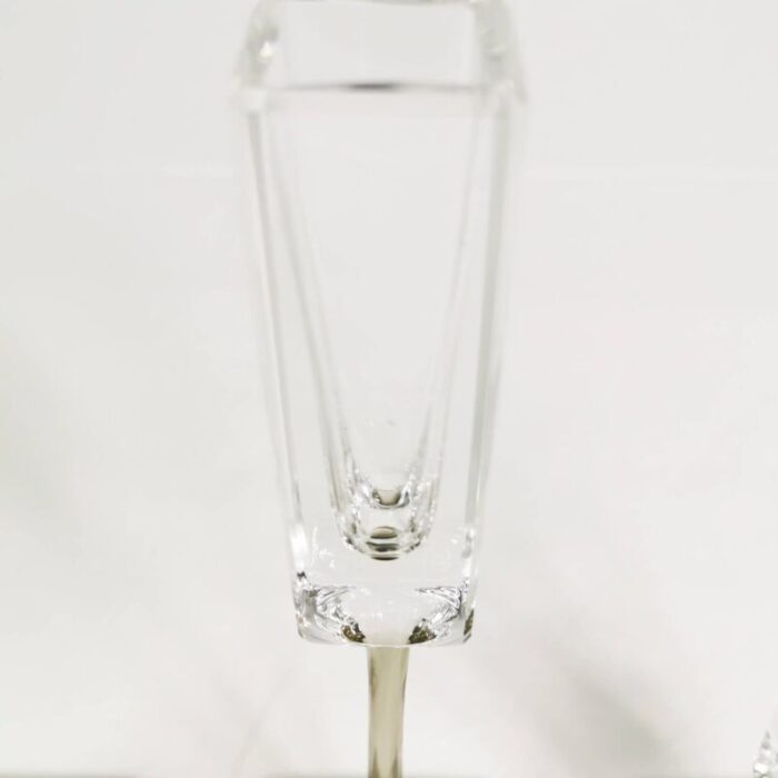 german crystal candlestick by g jensen for rosenthal 1970s set of 3 5