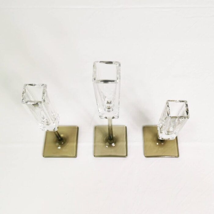 german crystal candlestick by g jensen for rosenthal 1970s set of 3 9