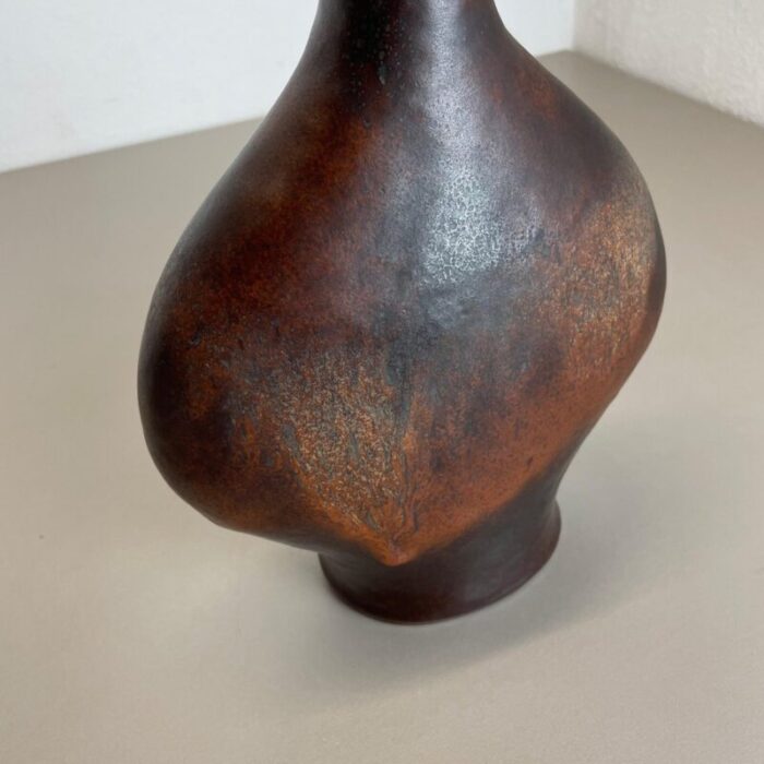 german fat lava ceramic pottery vase by gerda heukoth for carstens toennieshof 1970s 11