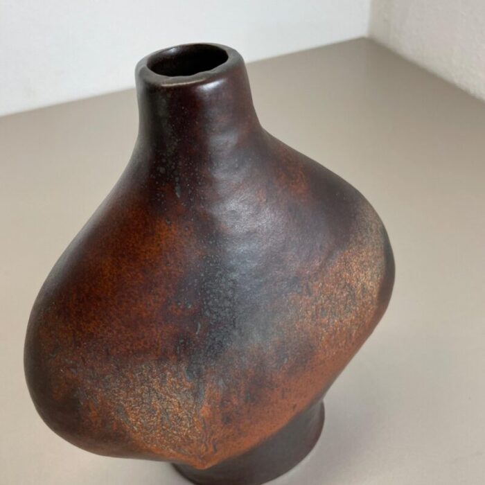 german fat lava ceramic pottery vase by gerda heukoth for carstens toennieshof 1970s 12