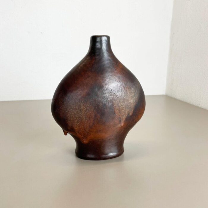 german fat lava ceramic pottery vase by gerda heukoth for carstens toennieshof 1970s 2