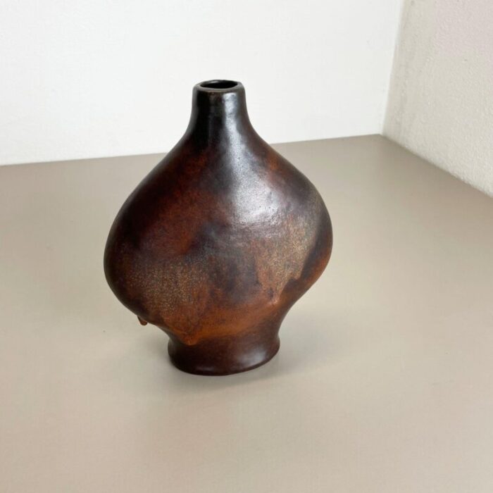 german fat lava ceramic pottery vase by gerda heukoth for carstens toennieshof 1970s 3