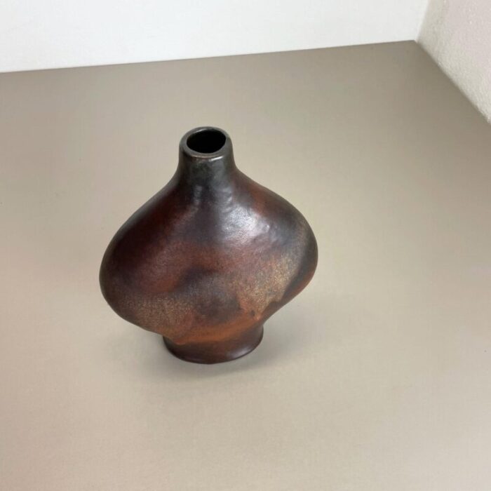 german fat lava ceramic pottery vase by gerda heukoth for carstens toennieshof 1970s 4