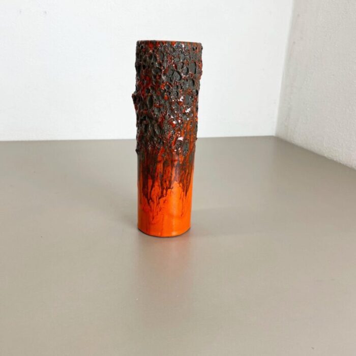 german glaze ceramic studio pottery vase by otto keramik 1970s 2