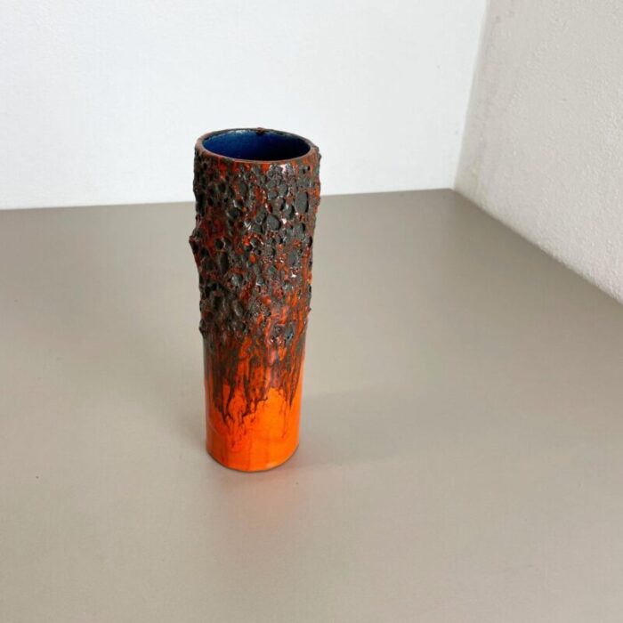 german glaze ceramic studio pottery vase by otto keramik 1970s 3