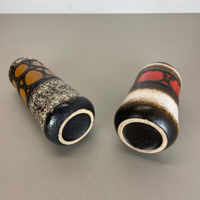 german pottery fat lava vases from scheurich 1970s set of 2 15