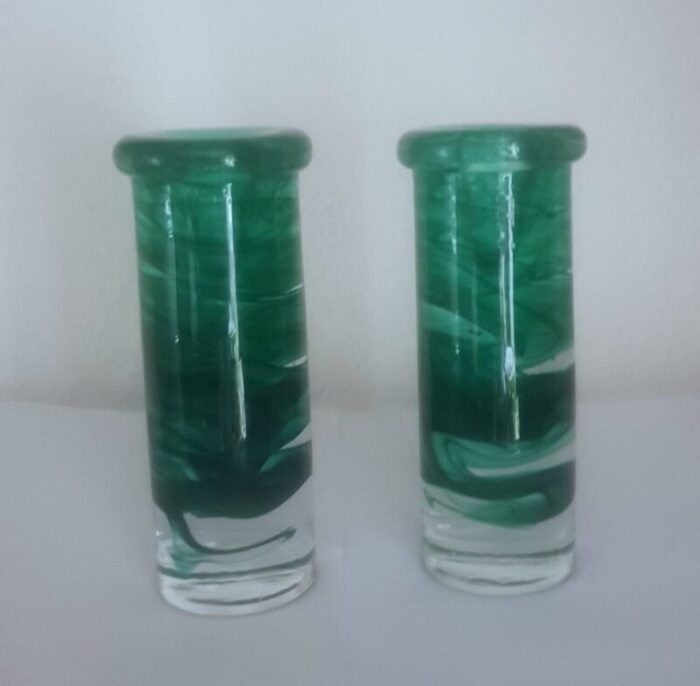 glass candleholders by anna ehrner from kosta boda set of 2 1