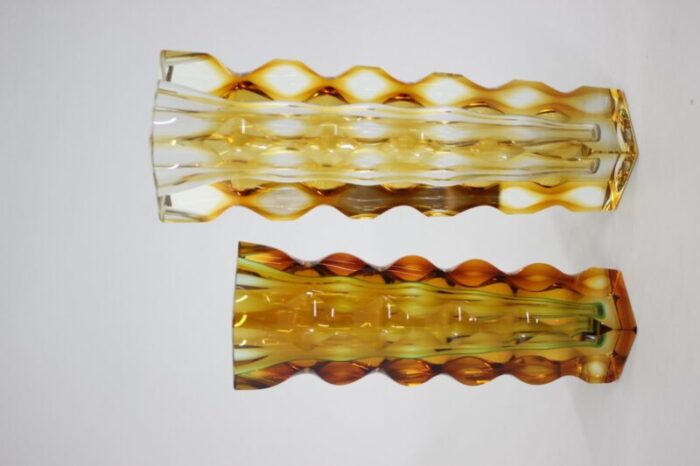 glass vases by oldrich lipsky czechoslovakia 1970s set of 2 2