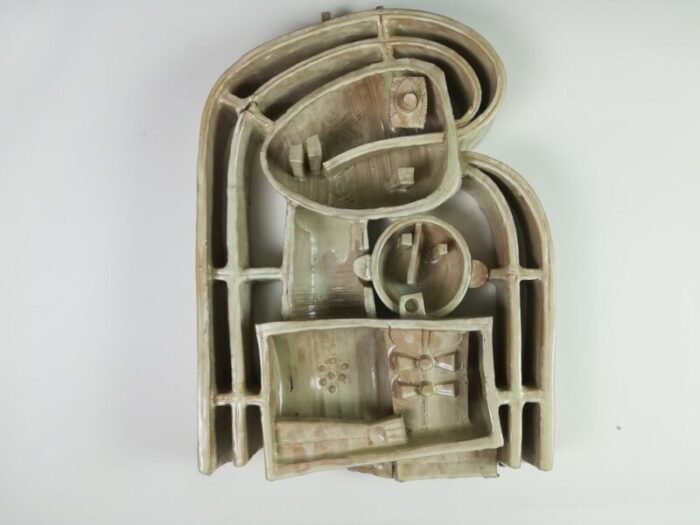 glazed ceramic wall sculpture by jozsef pattantyus 1970s 2