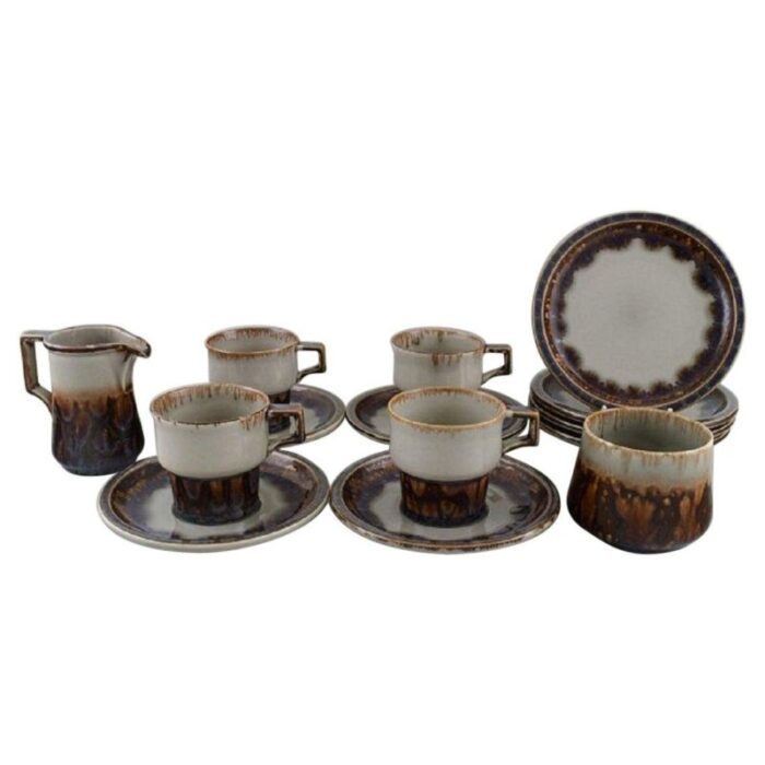 glazed stoneware coffee service mexico by bing grondahl set of 16 1