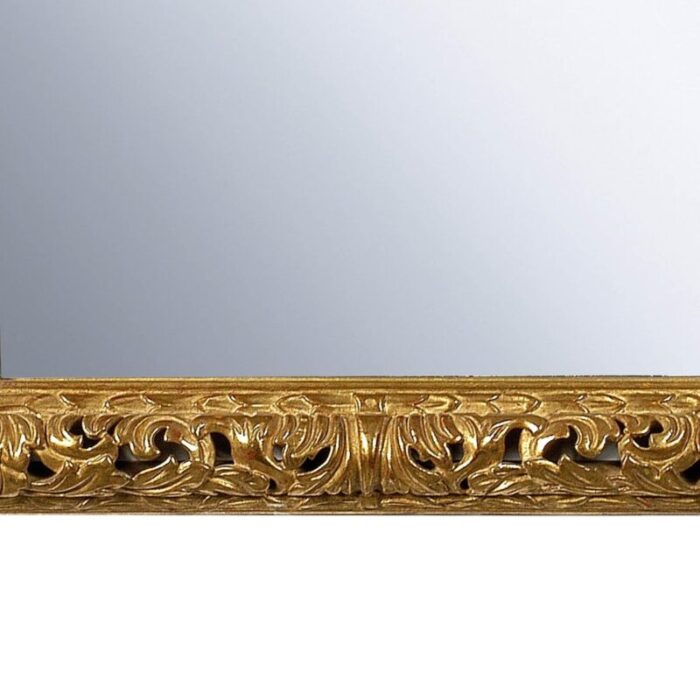 gold hand carved wooden mirror spain 1970s 3