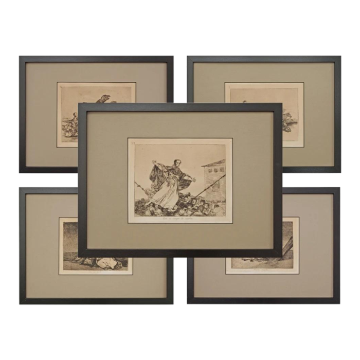 goya etching disasters of war framed wall art set of 5 0027