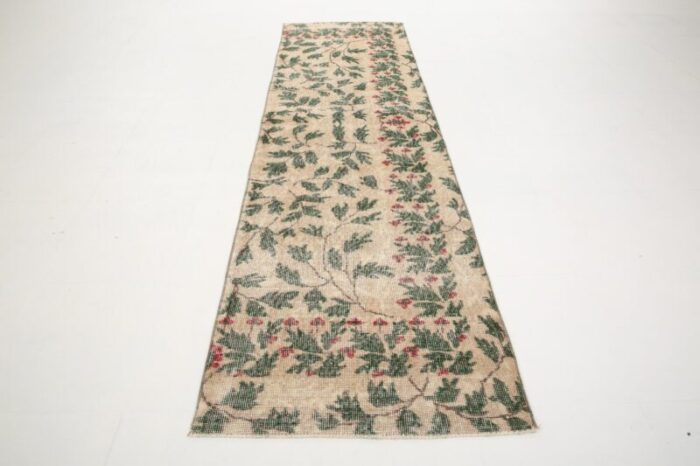 green and beige runner rug 3