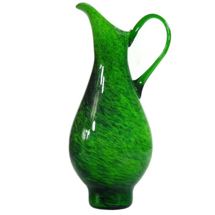 green glass vase from murano 1970s 1