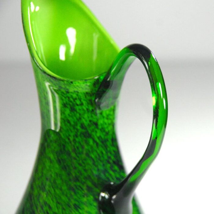 green glass vase from murano 1970s 2