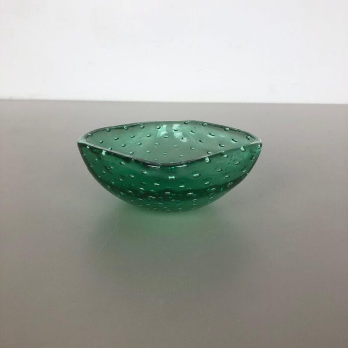 green murano glass bullicante bowl or ashtray italy 1970s 2