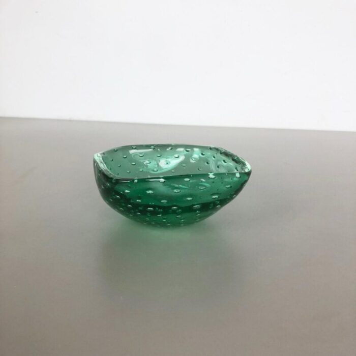 green murano glass bullicante bowl or ashtray italy 1970s 3