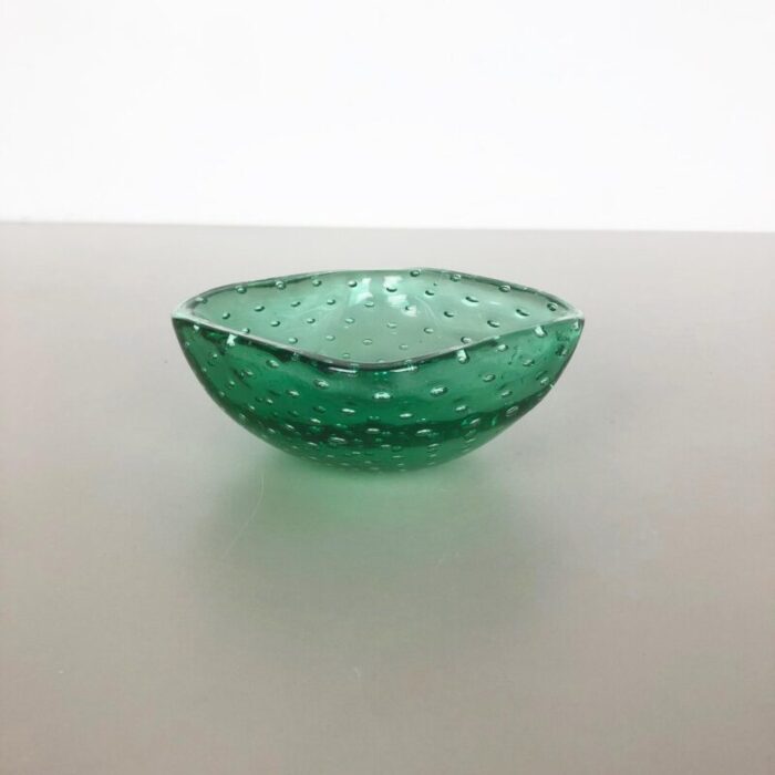 green murano glass bullicante bowl or ashtray italy 1970s 4