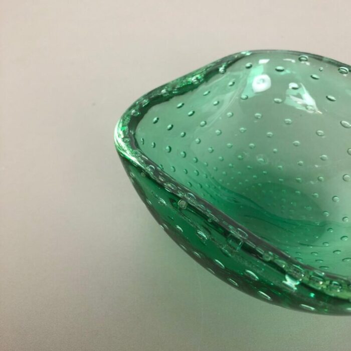 green murano glass bullicante bowl or ashtray italy 1970s 5