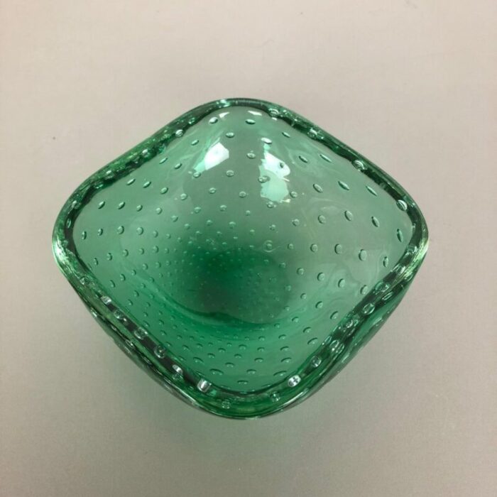 green murano glass bullicante bowl or ashtray italy 1970s 9