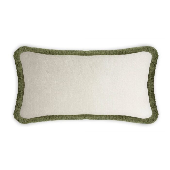 green velvet with green fringes rectangle happy pillow from lo decor 3