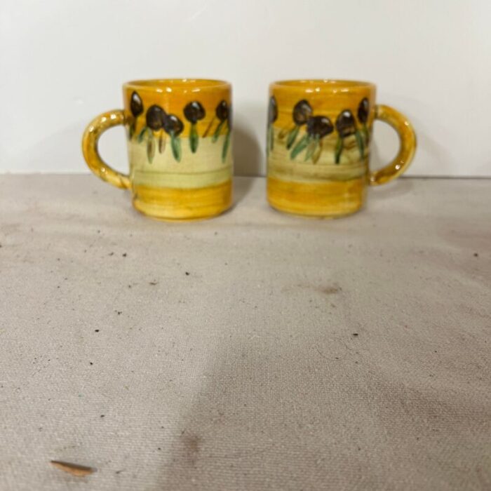 hand thrown french pottery mugs by artist jacques 0319