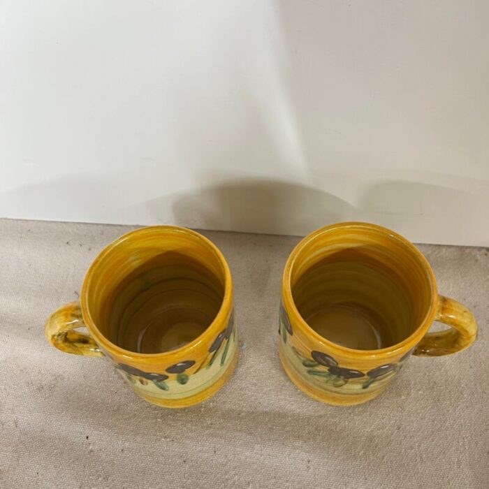 hand thrown french pottery mugs by artist jacques 3413