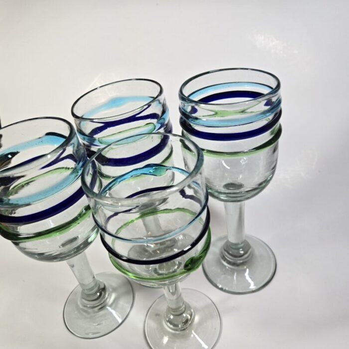 handblown coastal goblets set of four 1549