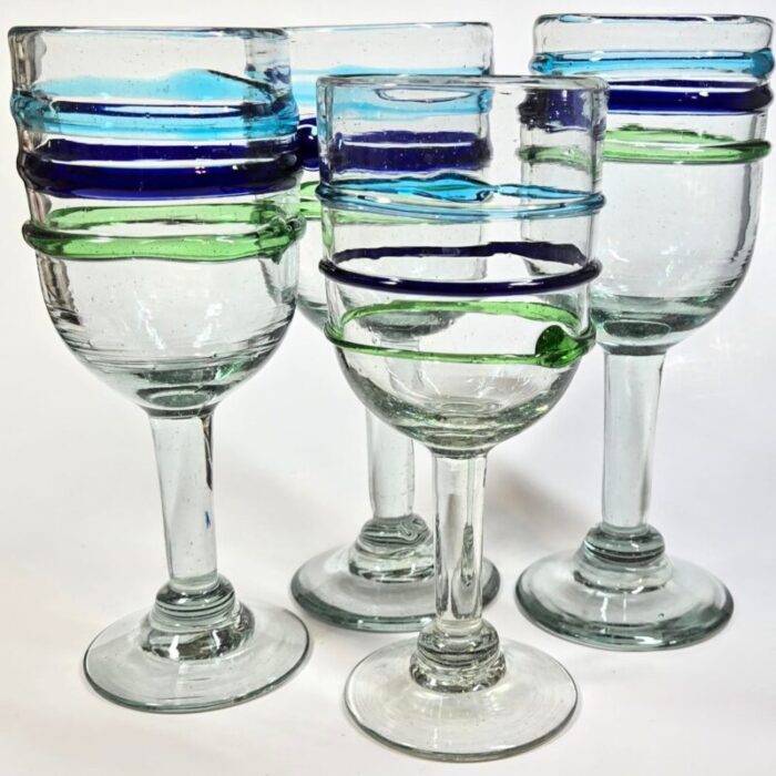 handblown coastal goblets set of four 4858