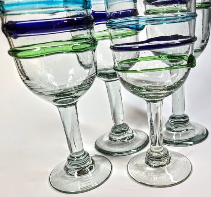 handblown coastal goblets set of four 5378