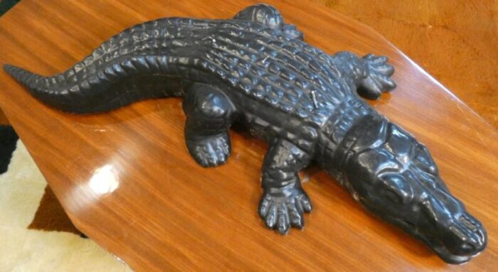 handmade black edition big krokodil candle by wiedemann 1861 germany 1990s 1338