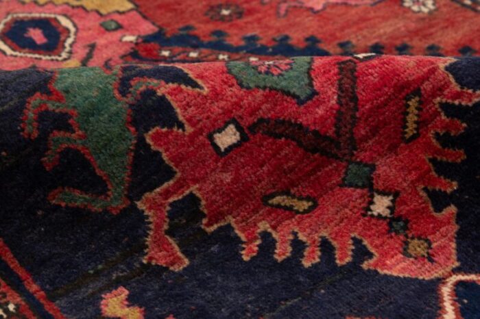 handmade red vintage heriz wool runner with tribal design 7173