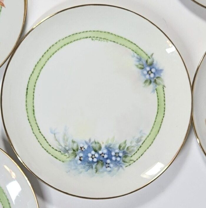 handpainted botanical plates set of eight 0325