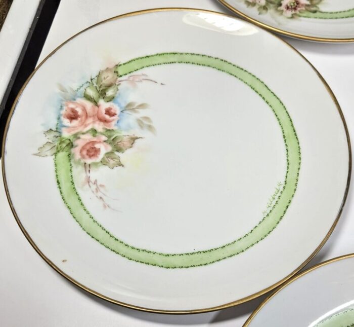 handpainted botanical plates set of eight 2799