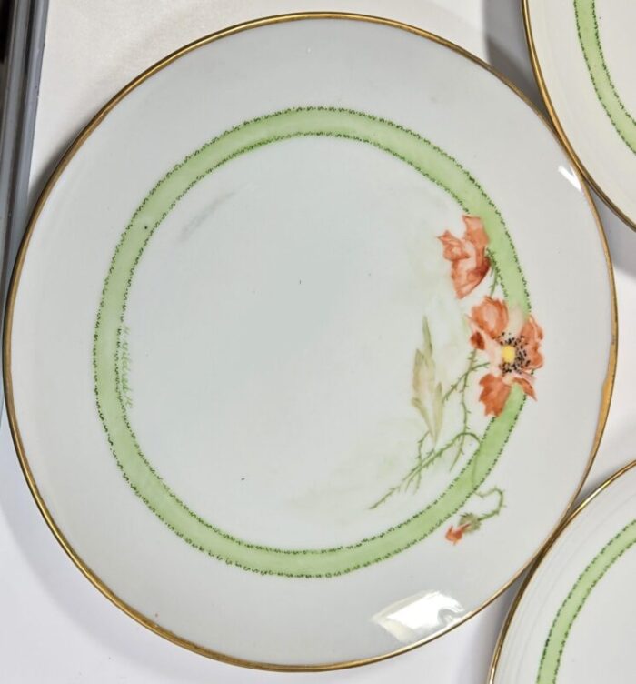 handpainted botanical plates set of eight 7713