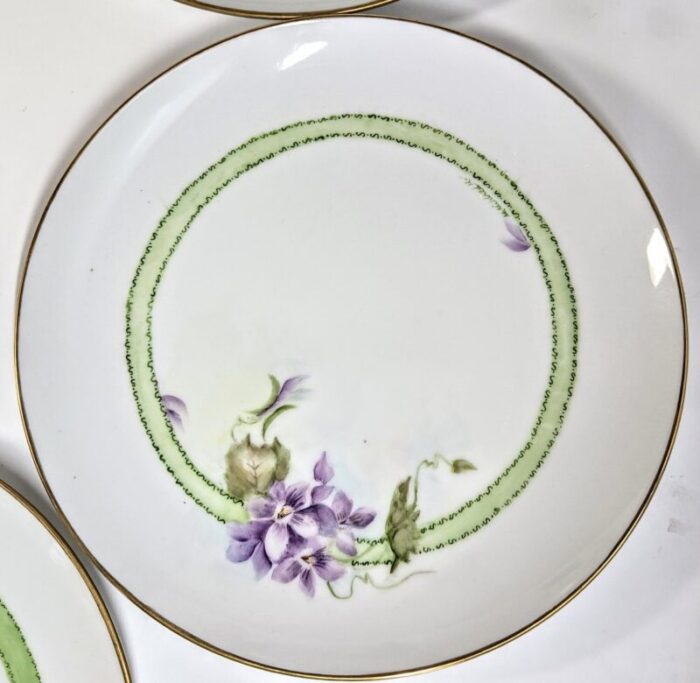 handpainted botanical plates set of eight 8774