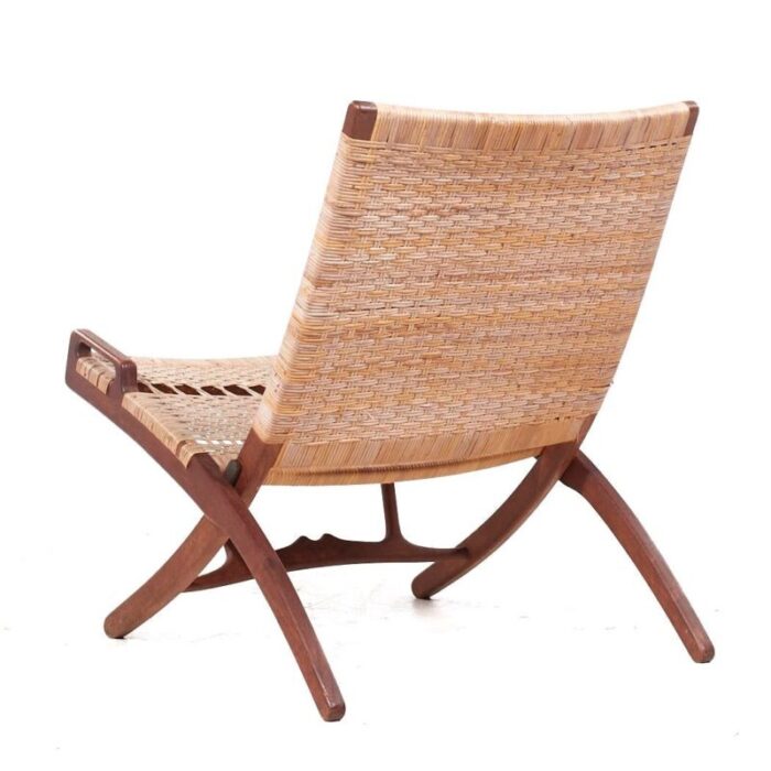 hans wegner model jh 512 mid century oak folding lounge chair 3058