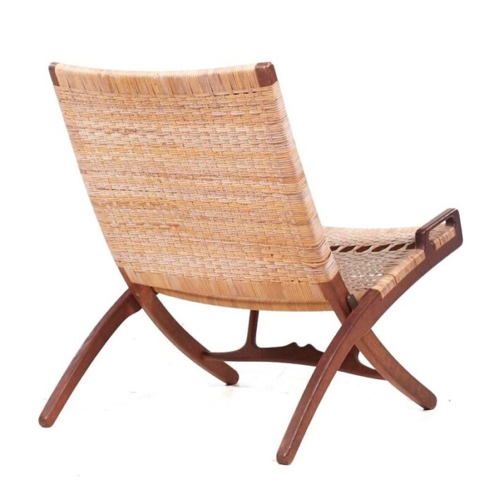 hans wegner model jh 512 mid century oak folding lounge chair 7416